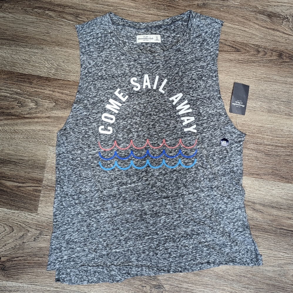 Abercrombie & Fitch XS Heathered Gray Come Sail Away tank